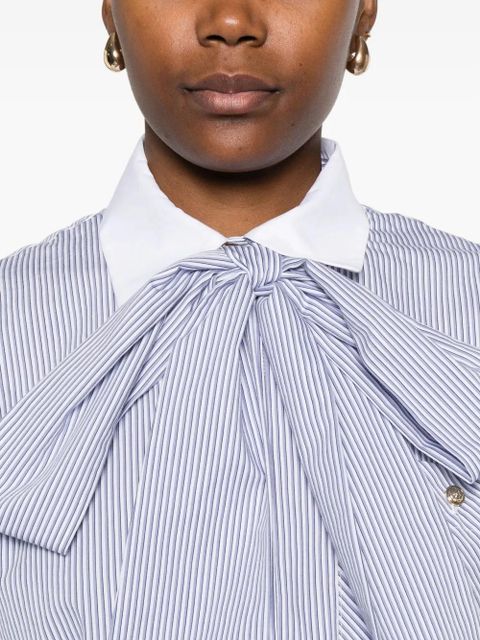Maje striped tie-neck shirt - Blue