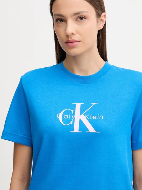 Calvin Klein Jeans t-shirt bawełniany damski kolor niebieski LV047B865G