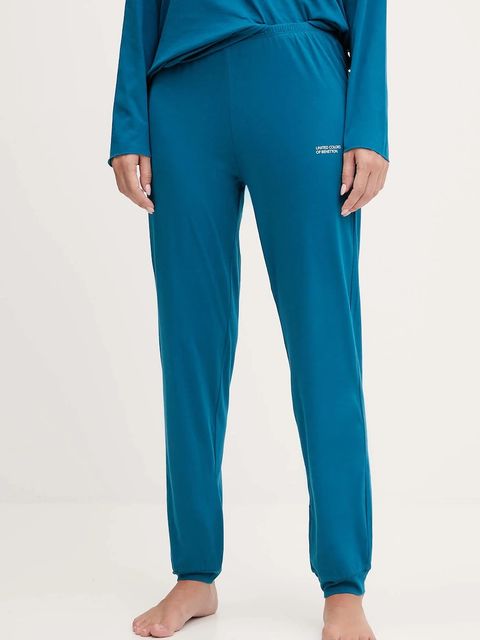 United Colors of Benetton piżama bawełniana damska kolor niebieski 35VB3P048