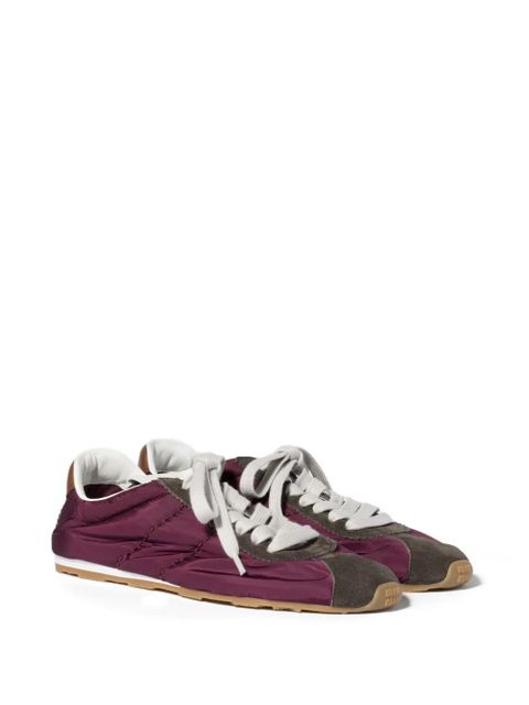 Miu Miu Plume technical fabric and suede sneakers - Purple - zdjęcie produktu nr 2