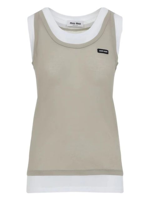 Miu Miu layered sleeveless top - Neutrals - zdjęcie produktu nr 1