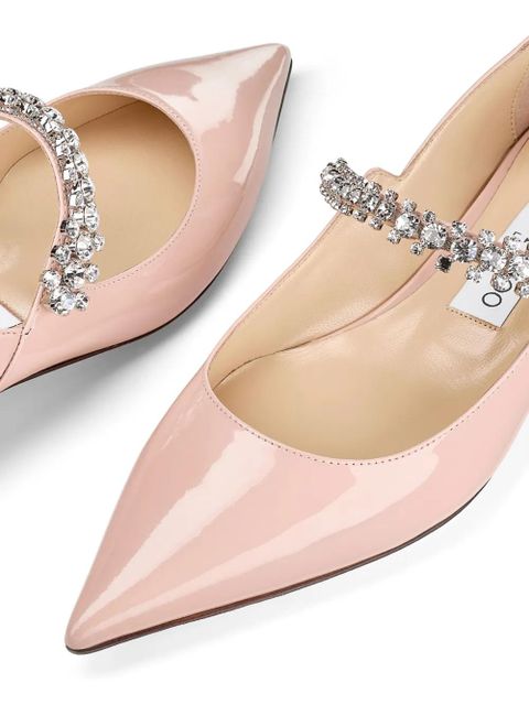 Jimmy Choo Bing crystal-strap ballerina shoes - Pink