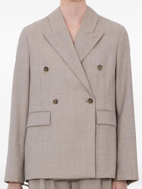 LouLou de Saison Norma double-breasted peak-lapel blazer - Neutrals