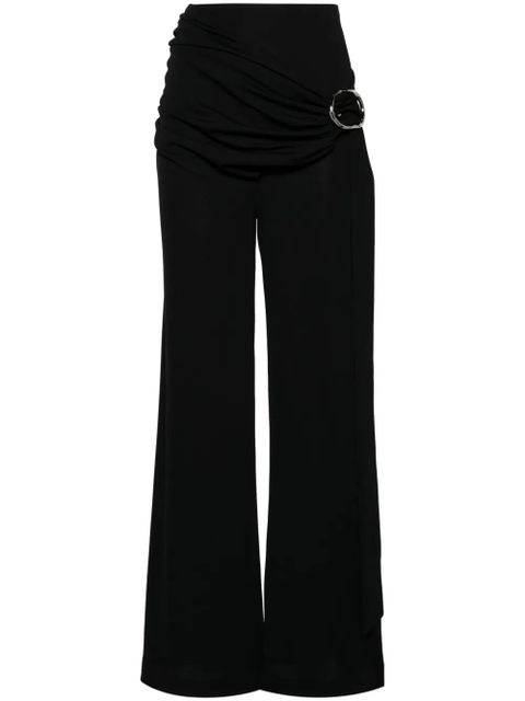 Rabanne wraparound-design palazzo pants - Black - zdjęcie produktu nr 1