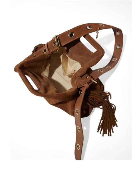 Maje Miss M fringed shoulder bag - Brown