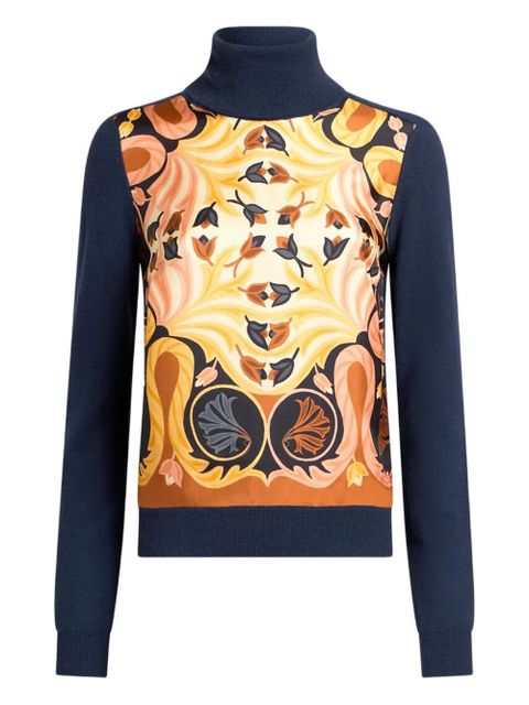 ETRO roll-neck printed sweater - Blue - zdjęcie produktu nr 1