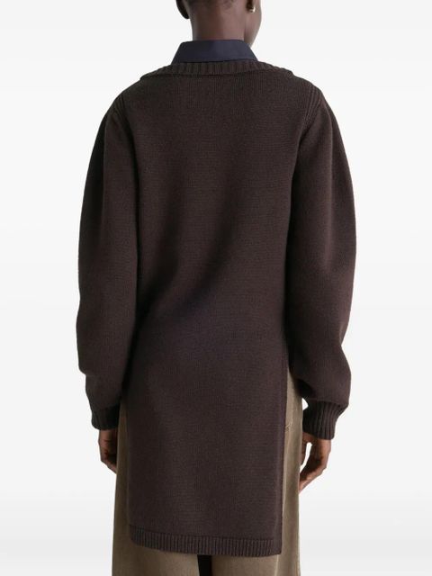 LEMAIRE side-slit crew-neck sweater - Brown