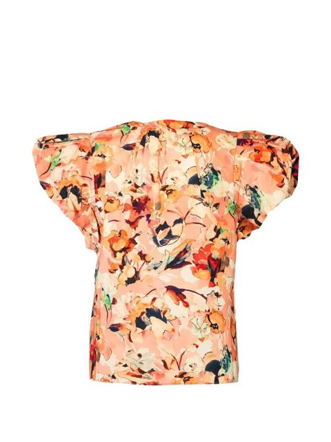 Ulla Johnson Abril puffed-sleeves floral blouse - Orange - zdjęcie produktu nr 2