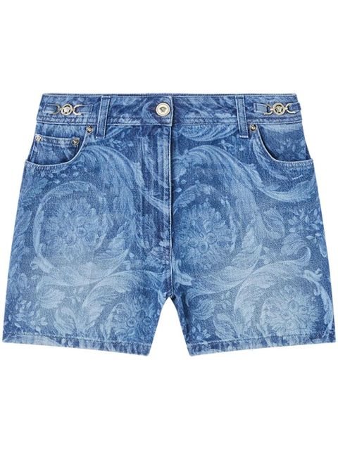 Versace logo-patch cotton shorts - Blue - zdjęcie produktu nr 1