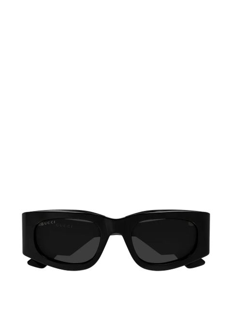 Gucci Eyewear embossed-logo rectangle-frame sunglasses - Black - zdjęcie produktu nr 1