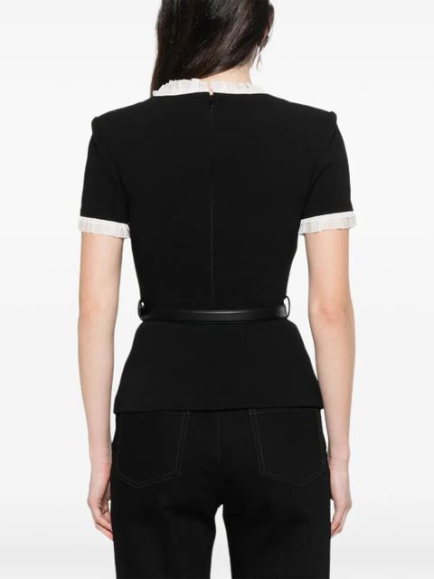 Self-Portrait button-up belted blouse - Black