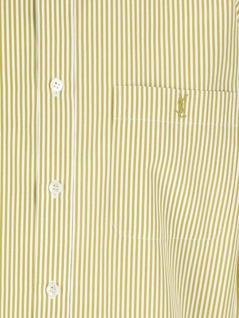 Saint Laurent striped pocket shirt - Green