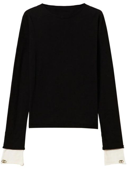TWINSET Oval T contrasting jumper - Black - zdjęcie produktu nr 1