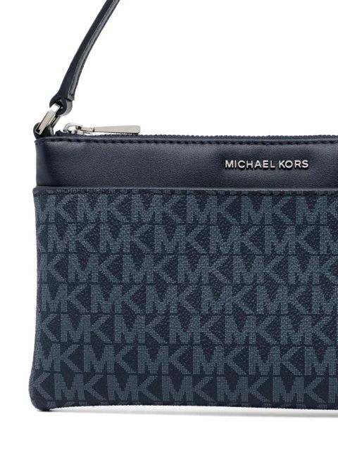 Michael Kors Jet Set Medium Signature Logo Convertible Wristlet - Blue