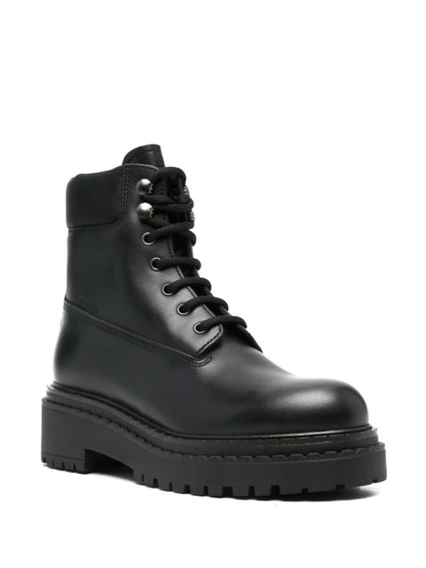 Prada leather combat boots - Black
