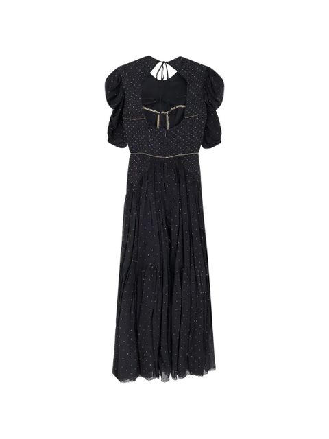 MARANT ÉTOILE dotted tiered midi dress - Black - zdjęcie produktu nr 2