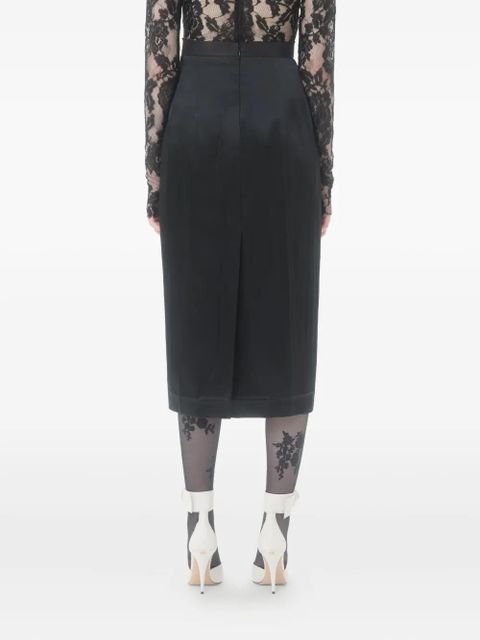 Valentino Garavani bow-detail satin midi skirt - Black