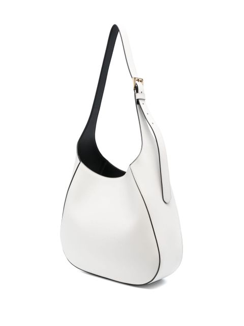 Prada triangle-logo leather shoulder bag - White
