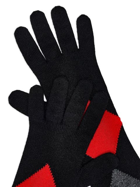 Proenza Schouler diamond-pattern cashmere gloves - Black