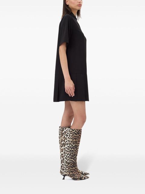 GANNI twill mini dress - Black