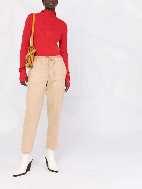 Jil Sander ribbed-knit hoodie - Red