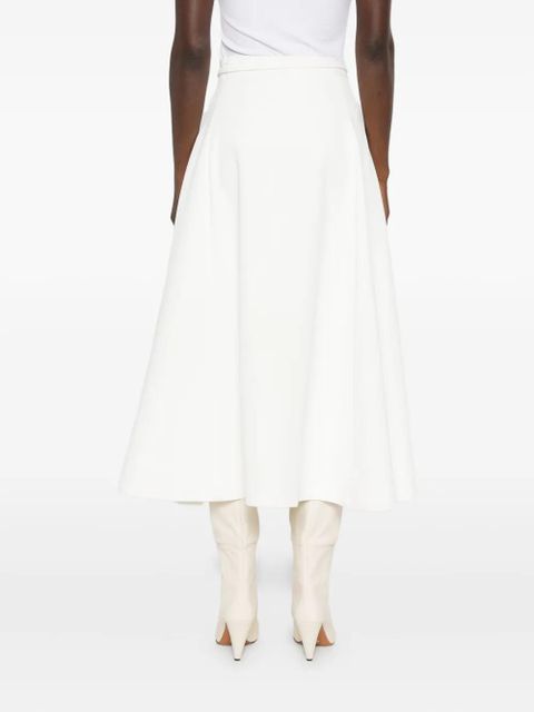 Maje logo-plaque A-line skirt - White