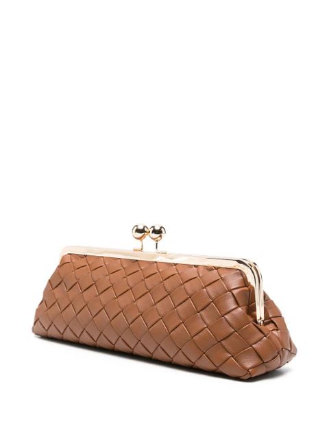 TWINSET woven kiss-lock clutch bag - Brown - zdjęcie produktu nr 2