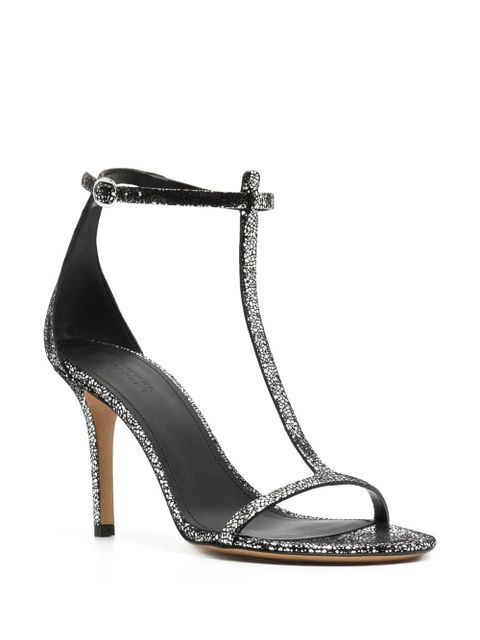 ISABEL MARANT crackled 95mm leather sandals - Silver - zdjęcie produktu nr 2
