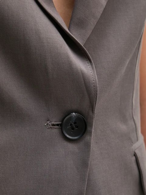 Sisley marynarka kolor szary jednorzędowa 2TKDLJ00M