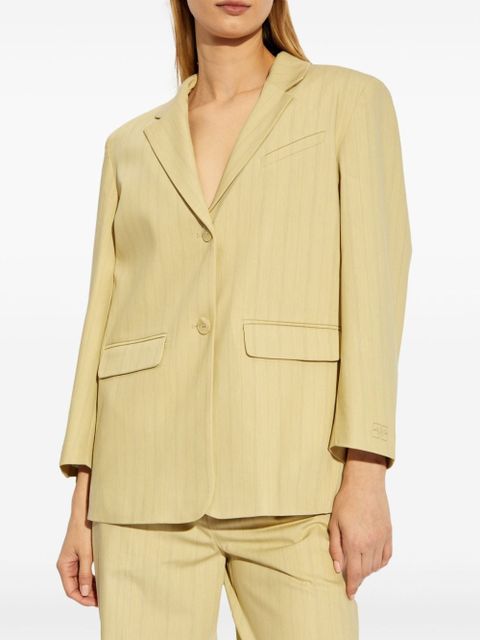 GANNI striped boxy blazer - Neutrals
