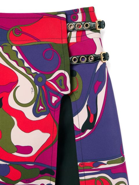 PUCCI Orchidee print buckle midi skirt - Purple