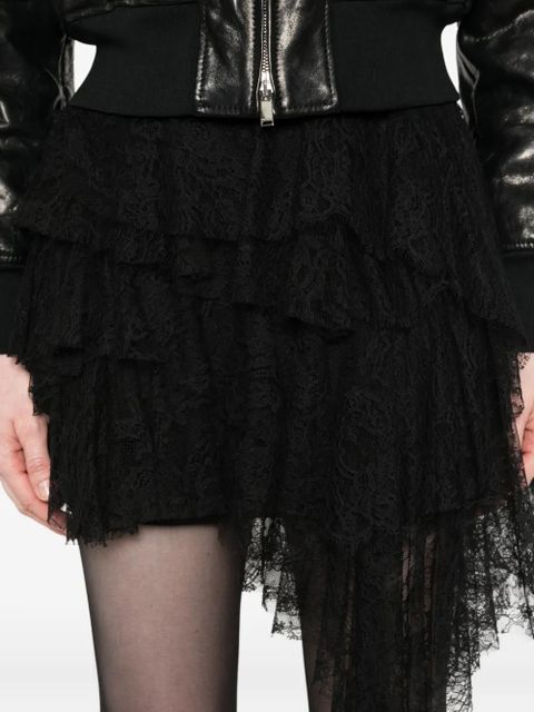 Alexander McQueen ruffled lace skirt - Black