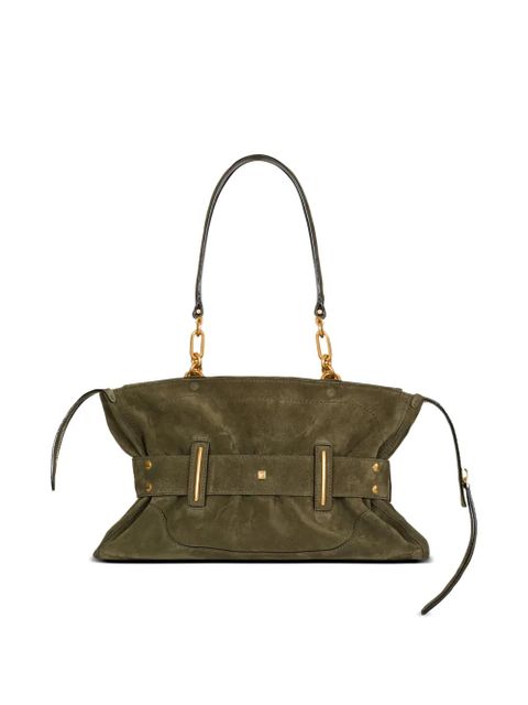 Balmain Anthem suede shoulder bag - Green
