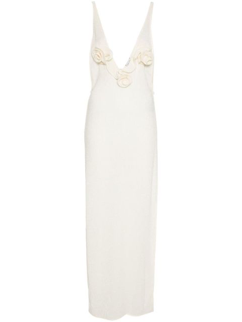 Magda Butrym floral-appliqué maxi dress - Neutrals