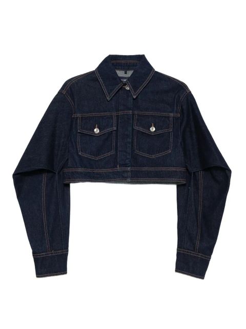 Sportmax curved-sleeve denim jacket - Blue - zdjęcie produktu nr 1