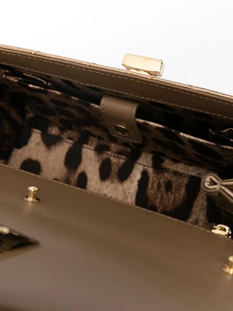 Dolce & Gabbana logo-plaque quilted leather shoulder bag - Gold