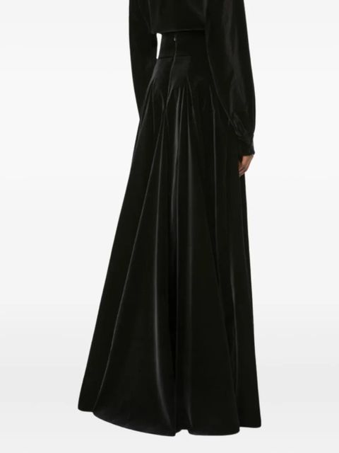 Max Mara Bartolo pleated velvet skirt - Black