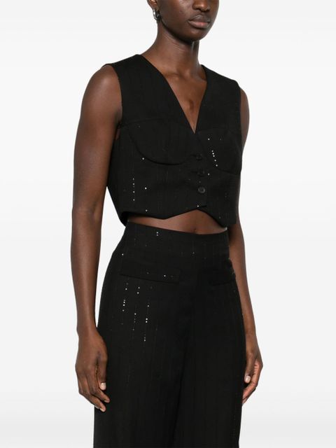 SANDRO sequined vest - Black