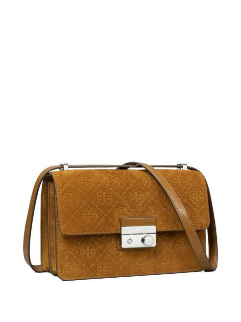 Tory Burch monogram suede shoulder bag - Brown - zdjęcie produktu nr 2