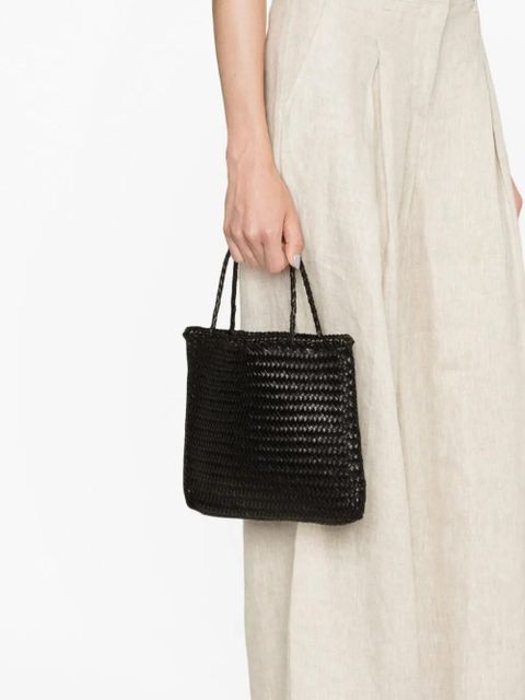 DRAGON DIFFUSION Pearl interwoven tote bag - Black