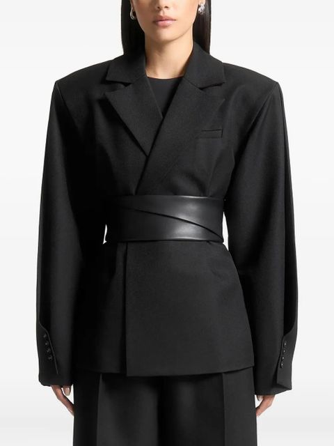 Manière De Voir Marie twist-sleeve belted blazer - Black - zdjęcie produktu nr 1