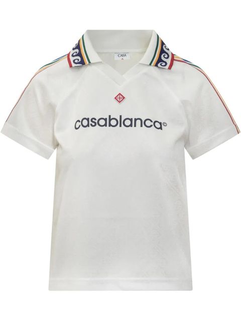 Casablanca logo-print polo top - White - zdjęcie produktu nr 1
