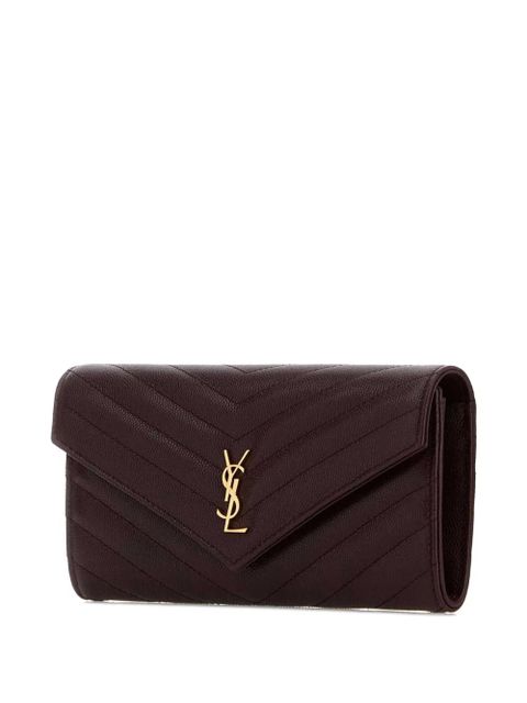 Saint Laurent Cassandre chevron-quilted wallet - Red