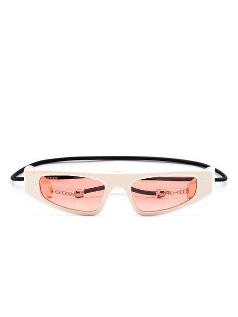 Gucci Eyewear narrow shield-frame sunglasses - White