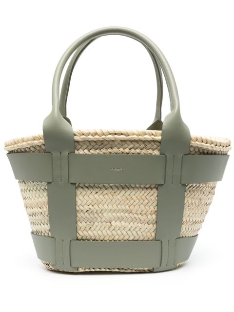 DeMellier The Maxi Santorini raffia tote bag - Neutrals