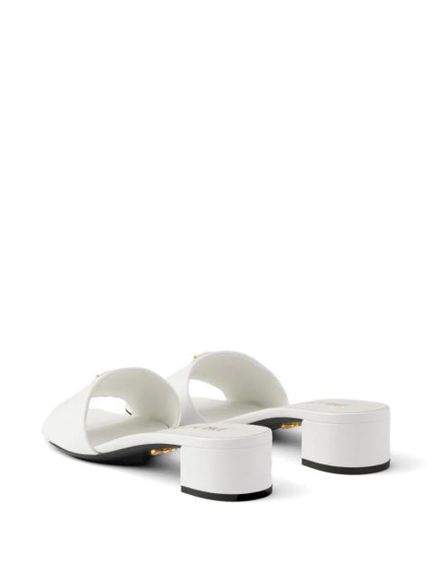 Prada Saffiano patent leather sandals - White