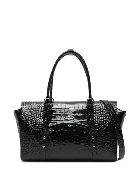 Vivienne Westwood croc-effect orb tote bag - Black - zdjęcie produktu nr 1