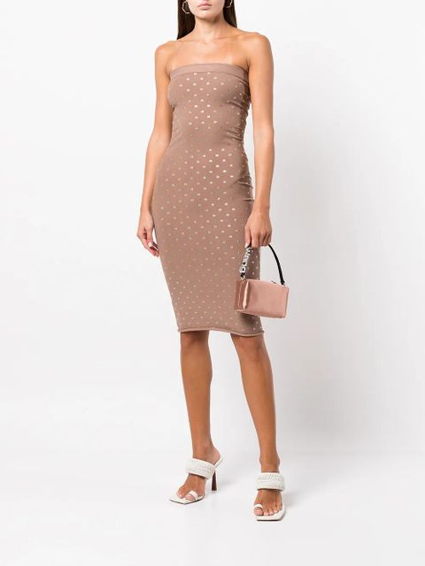 Alexander Wang STRAPLESS MIDI DRESS WITH ELASTIC - Brown - zdjęcie produktu nr 2