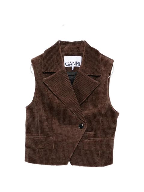 GANNI corduroy button waistcoat - Brown - zdjęcie produktu nr 1