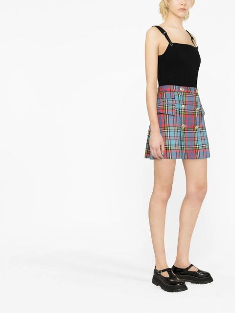 Vivienne Westwood high-waisted check-pattern skirt - Blue